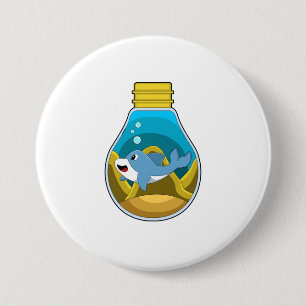 Dolphin at Swimming in Aquarium 7.5 Cm Round Badge