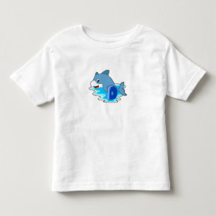 Dolphin at Swimming with Letter Toddler T-Shirt