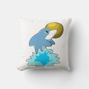 Dolphin at Swimming with Moon Cushion