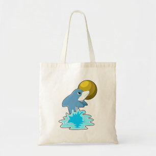 Dolphin at Swimming with Moon Tote Bag