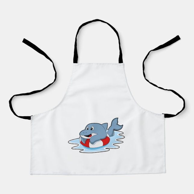 Dolphin at Swimming with Swim ring.PNG Apron (Front)