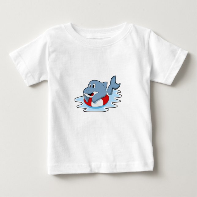 Dolphin at Swimming with Swim ring.PNG Baby T-Shirt (Front)
