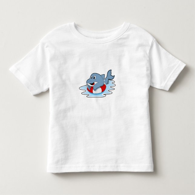 Dolphin at Swimming with Swim ring.PNG Toddler T-Shirt (Front)