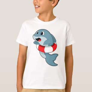 Dolphin at Swimming with Swim ring T-Shirt