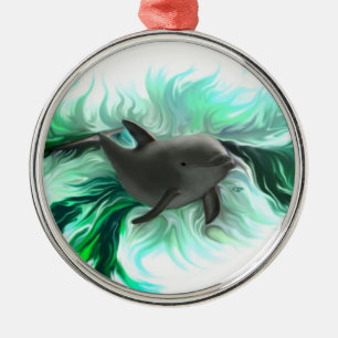 Dolphin Baby Metal Ornament