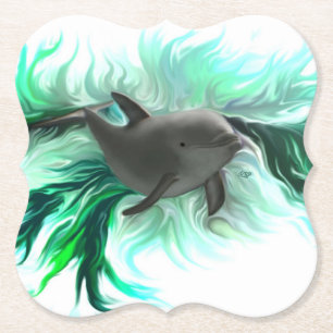 Dolphin Baby Paper Coaster