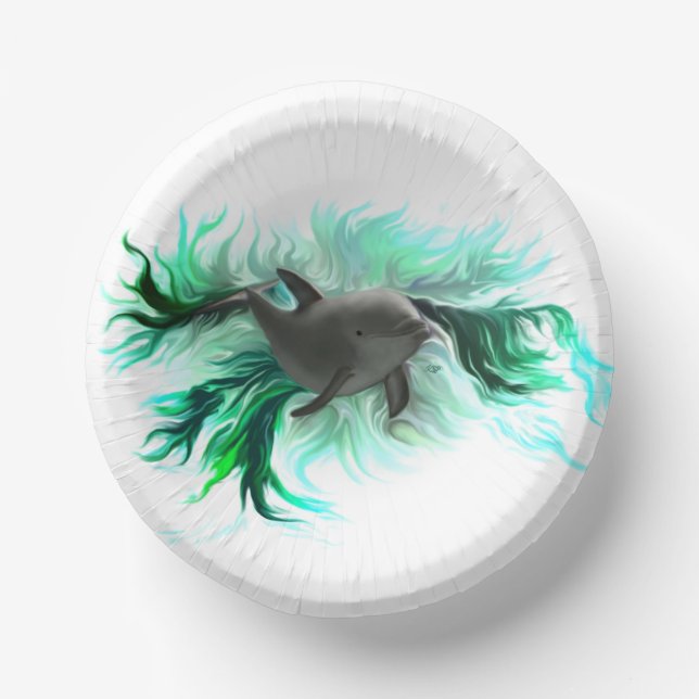 Dolphin Baby Paper Plate (Front)