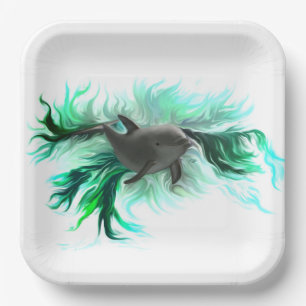 Dolphin Baby Paper Plate