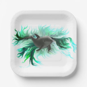 Dolphin Baby Paper Plate