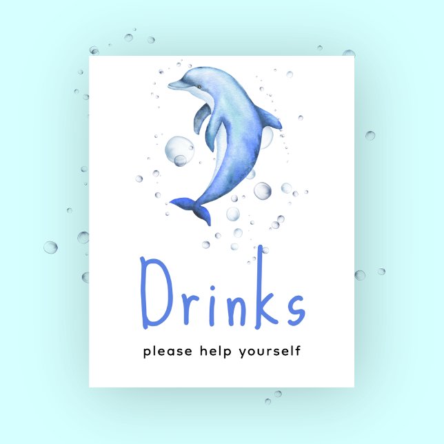 Dolphin baby shower - Drinks Poster (Creator Uploaded)