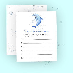 Dolphin baby shower Guess the sweet mess game