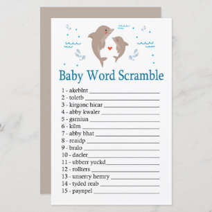 Dolphin Baby word scramble game
