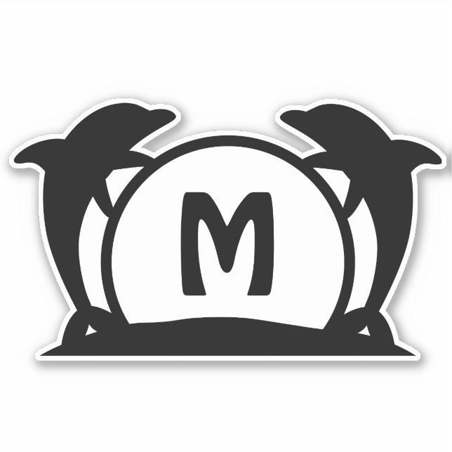 Dolphin Beach Front Mailbox Address Sticker (Front)