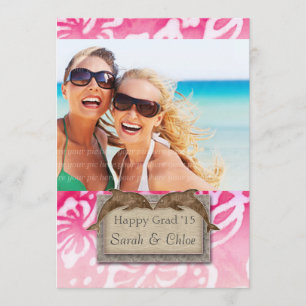 Dolphin Beach Grad Luau Party Announcement Photo