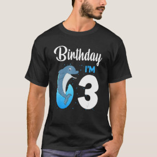 Dolphin Birthday 3 Year Old Kids Boys Girls Dolphi T-Shirt