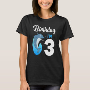 Dolphin Birthday 3 Year Old Kids Boys Girls Dolphi T-Shirt