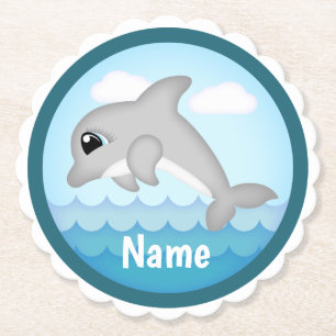 Dolphin, Birthday, Baby Party Coasters Barware
