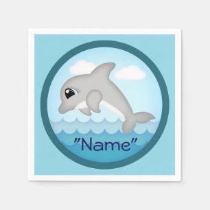 Dolphin Birthday Baby Shower Paper Napkins