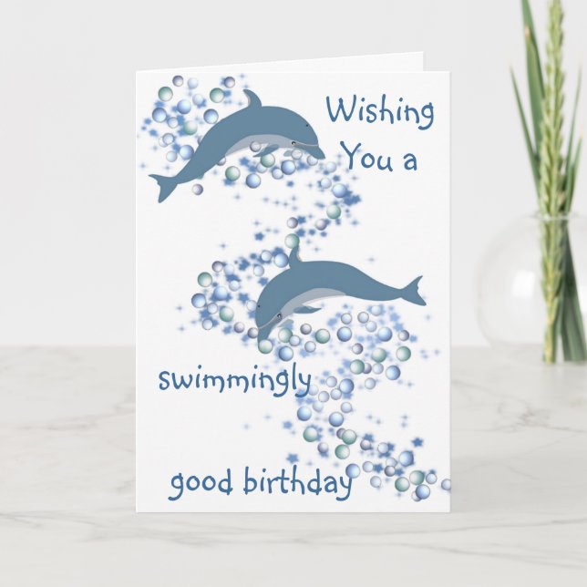 Dolphin Birthday greeting card (Front)