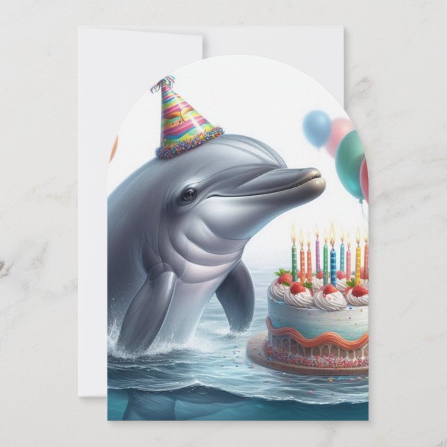Dolphin Birthday Invitation (Front)