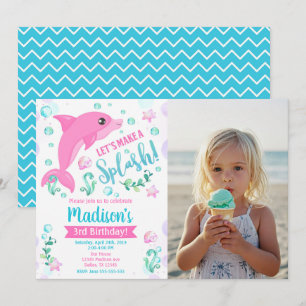 Dolphin Birthday Invitation / Swimming Pool Party