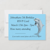 Dolphin Birthday RSVP Card