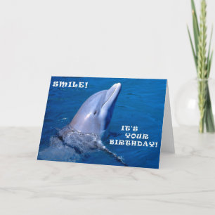 Dolphin birthday smile card