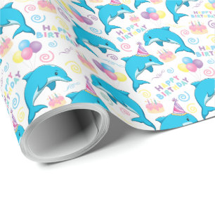 Dolphin Birthday Wrapping Paper