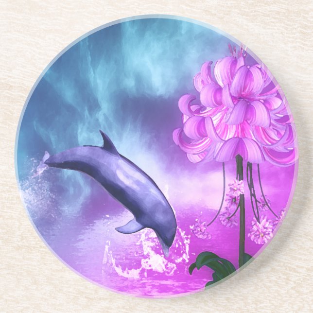 Dolphin Blossom Dreams Coaster (Front)