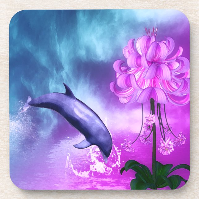 Dolphin Blossom Dreams Coaster (Front)