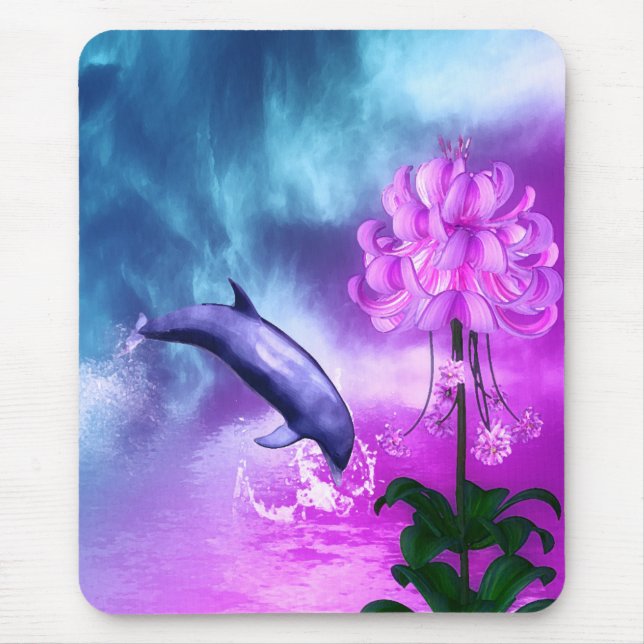 Dolphin Blossom Dreams Mouse Pad (Front)