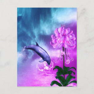 Dolphin Blossom Dreams Postcard