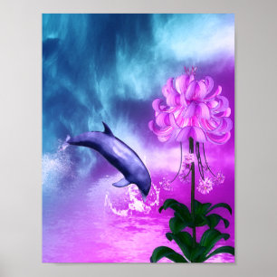 Dolphin Blossom Dreams Poster