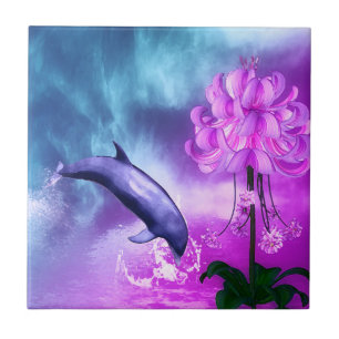 Dolphin Blossom Dreams Tile