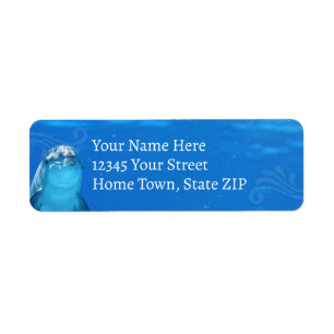 Dolphin Blue Ocean Return Address Label