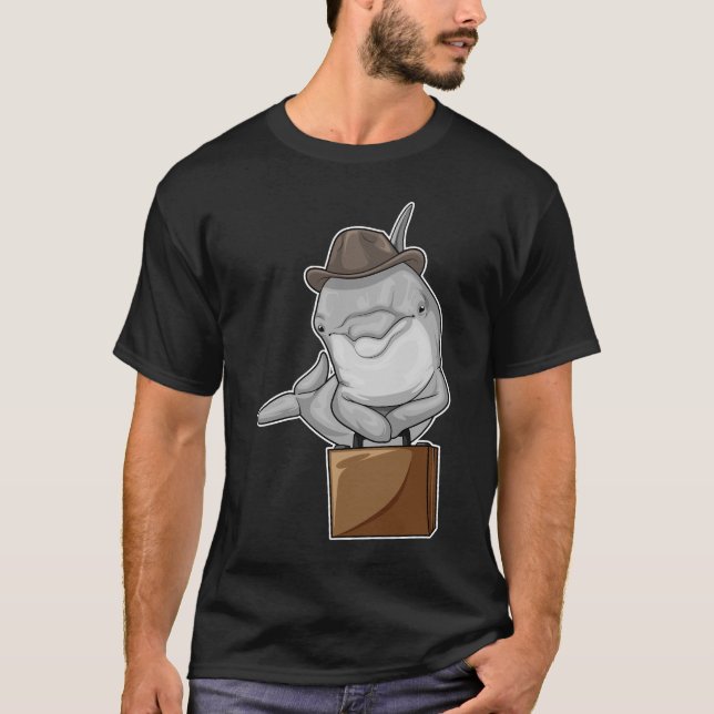 Dolphin Businessman Briefcase T-Shirt (Front)
