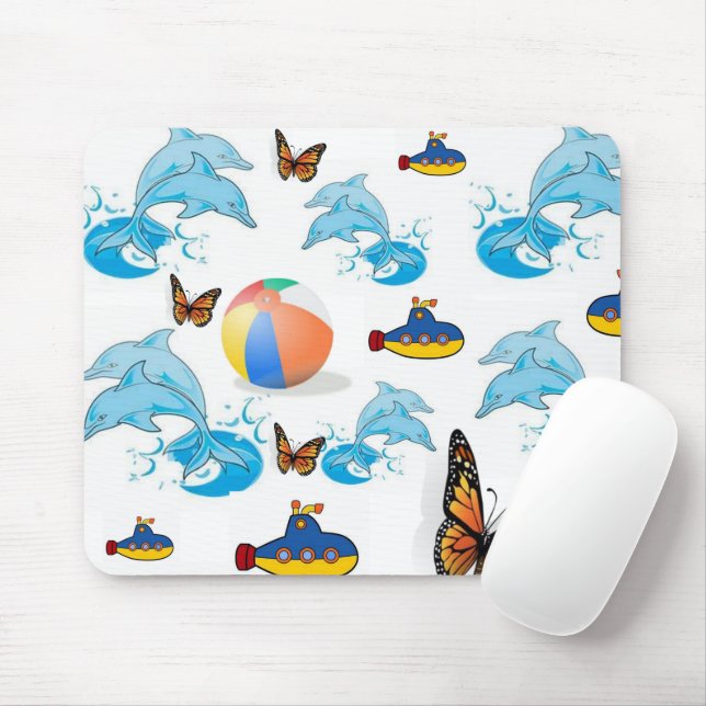 Dolphin Butterfly Mouse Pad! Pad (With Mouse)