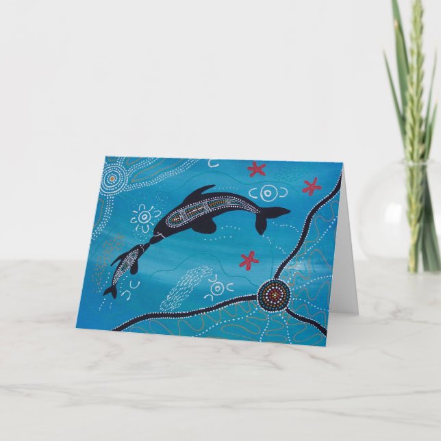 Dolphin & Calf Dreaming Card (Front)