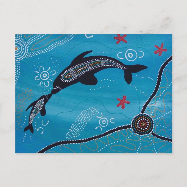 Dolphin & Calf Dreaming Postcard (Front)