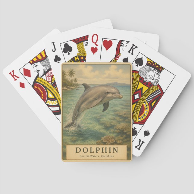 Dolphin Caribbean Waters VINTAGE Playing Cards (Back)