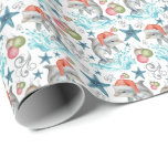 Dolphin Christmas Wrapping Paper<br><div class="desc">Dolphin Christmas Wrapping Paper. Paper Colour is White. Available in multiple colours,  sizes and two finishes. www.hotpocketgraphics.com</div>