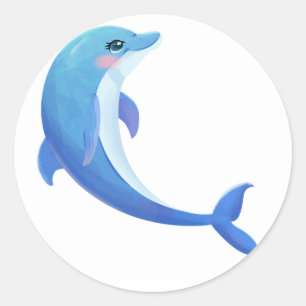 dolphin classic round sticker