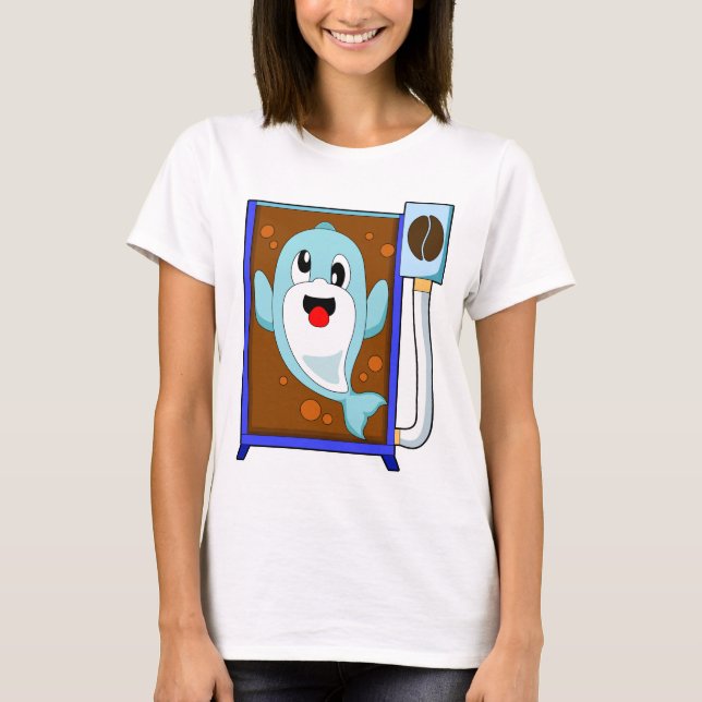 Dolphin Coffee bean Coffee T-Shirt (Front)