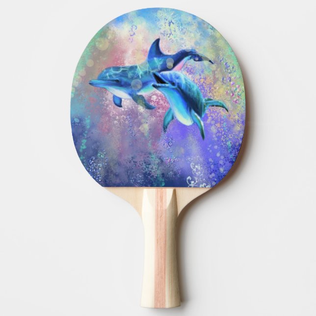 Dolphin Couple - Beautiful Ping Pong Paddle (Front)