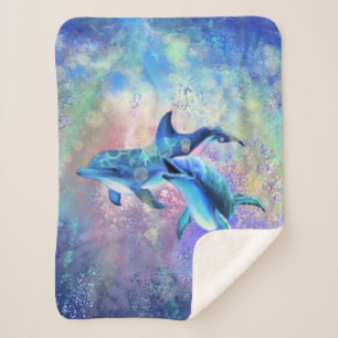 Dolphin Couple - Beautiful Sherpa Blanket