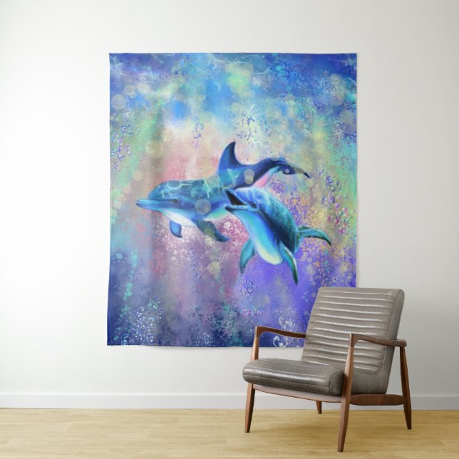 Dolphin Couple - Beautiful Tapestry (In Situ)