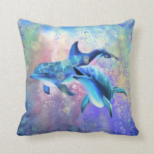 Dolphin Couple - Love - Happy Cushion