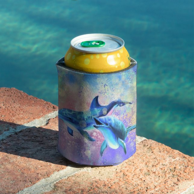 Dolphin Couple - Painting Can Cooler (In Situ Pool)