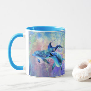 Dolphin Couple - Painting - Happy Family Mug