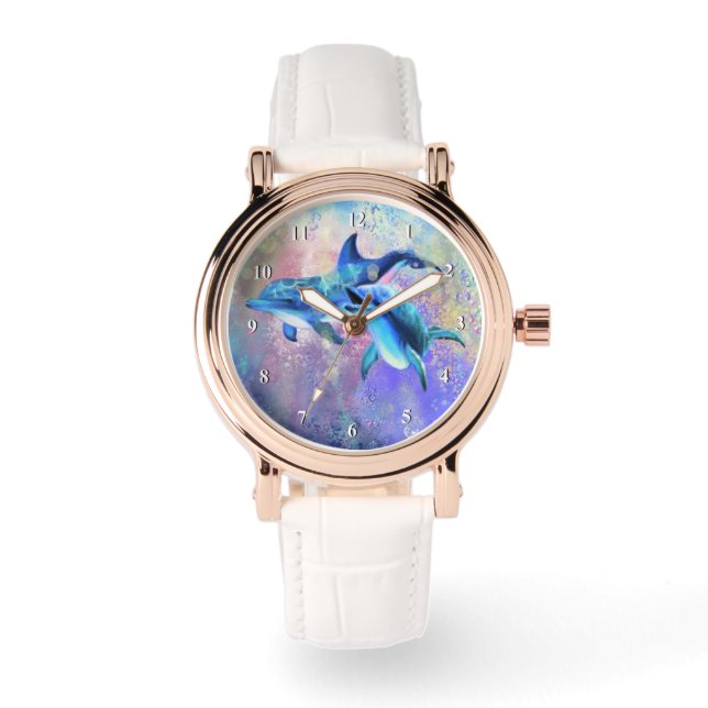 Dolphin Couple Watch Valentines Day Gift (Front)